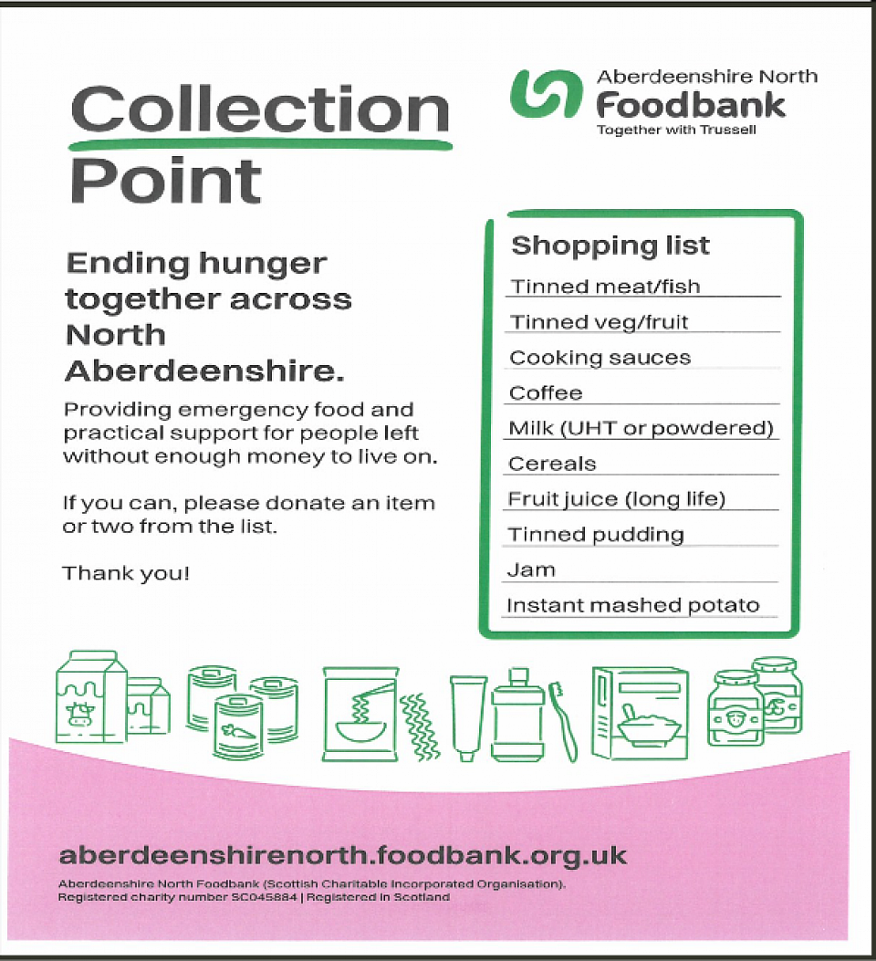 StAndrew's Church Inverurie Food Bank - Call to donation