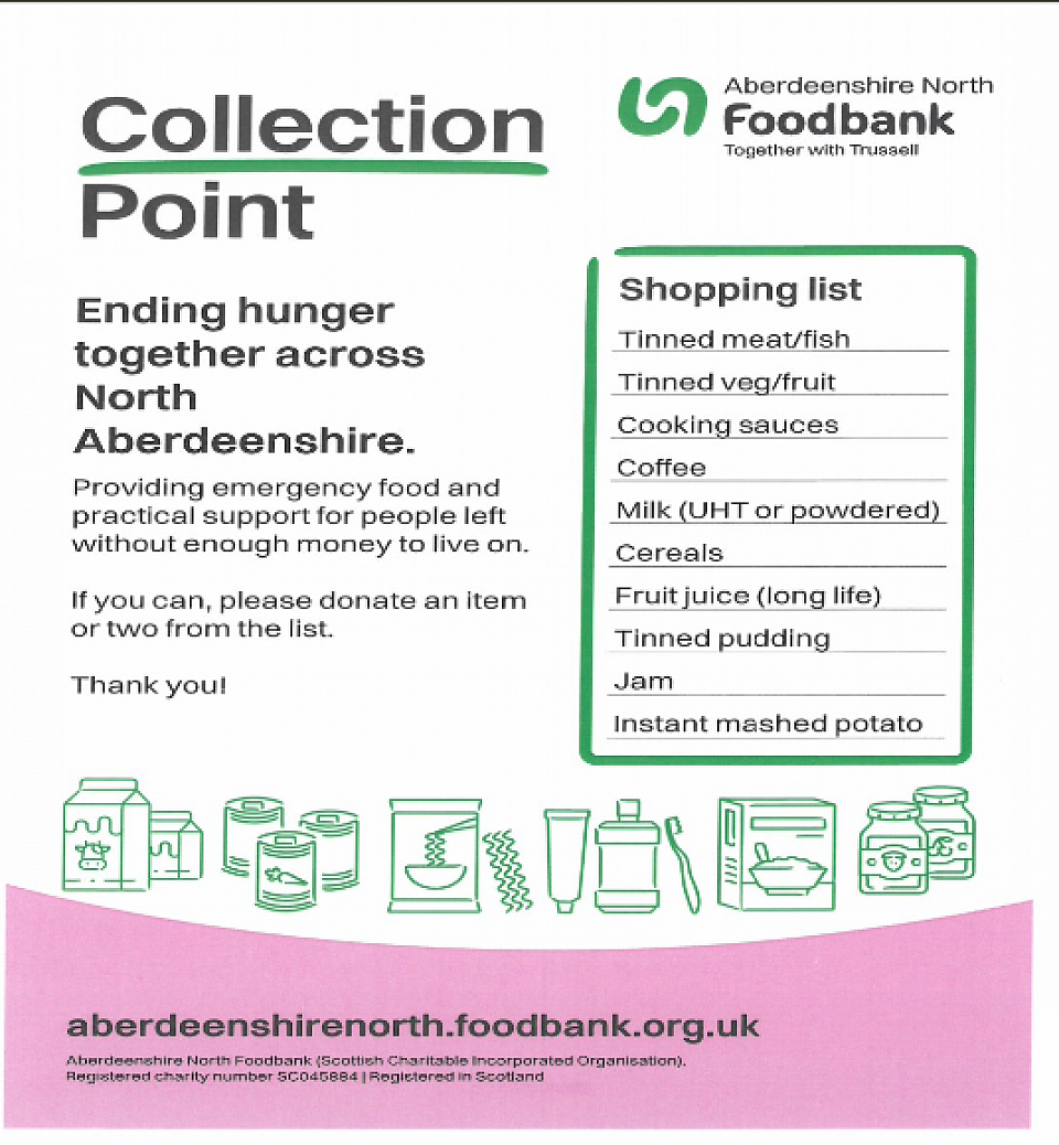 StAndrew's Church Inverurie Food Bank - Call to donation