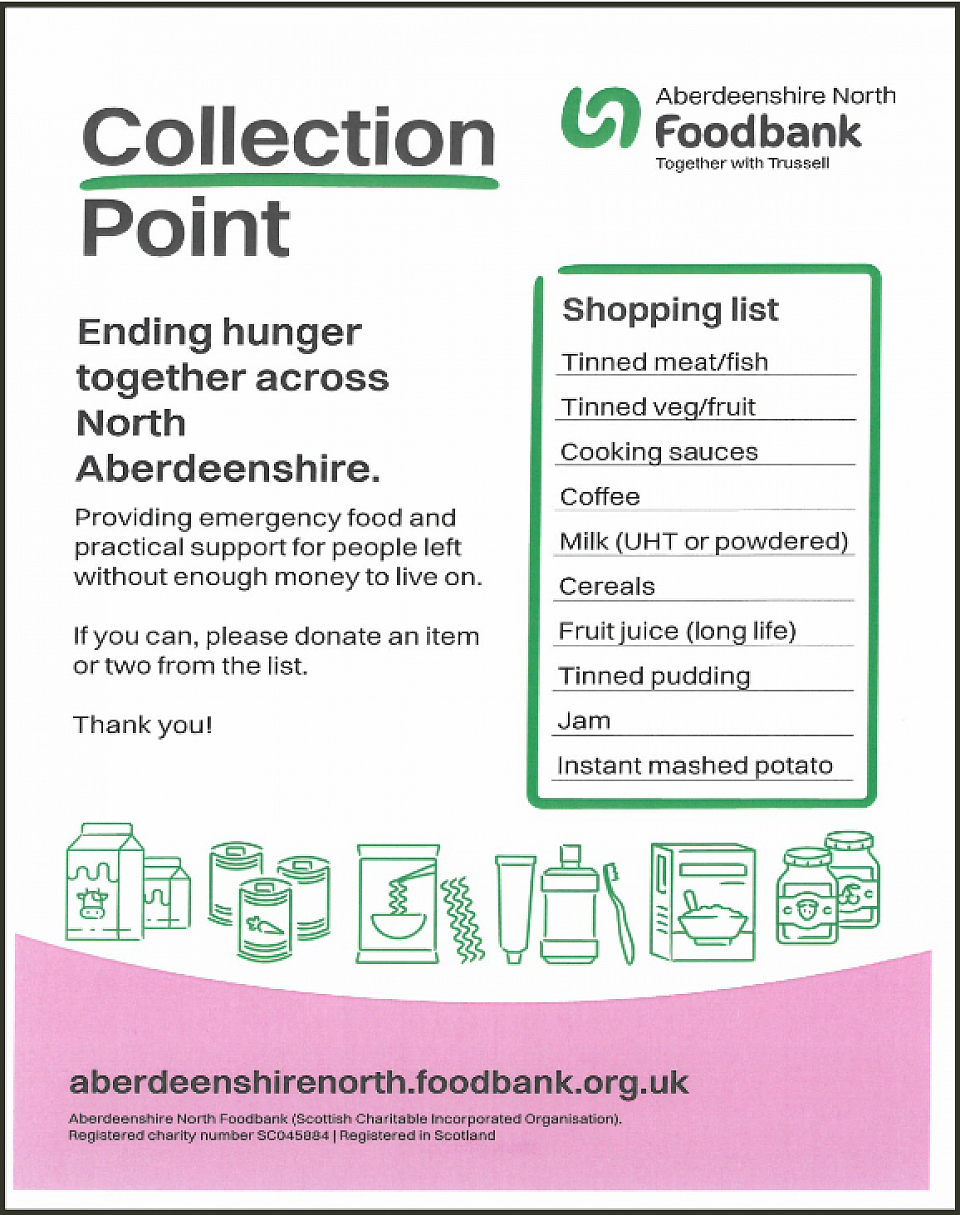 StAndrew's Church Inverurie Food Bank - Call to donation