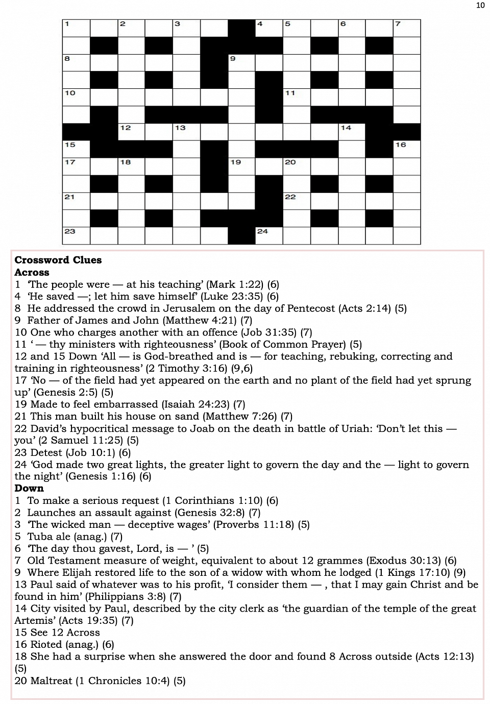 Bible Crossword