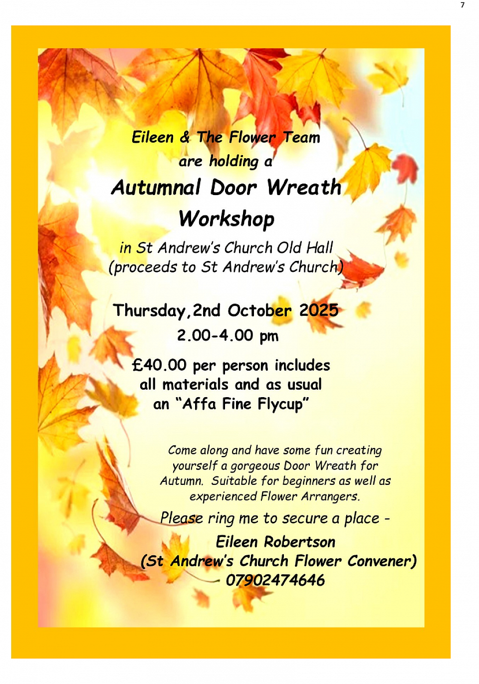 Autumnal Door Wreaths Workshop