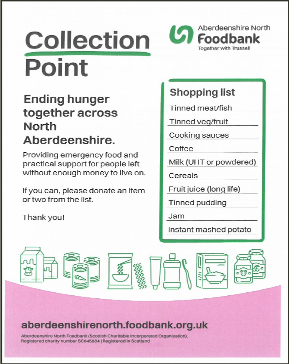 StAndrew's Church Inverurie Food Bank - Call to donation