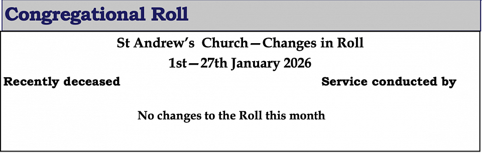 St Andrew's Church Inverurie Congregational Roll