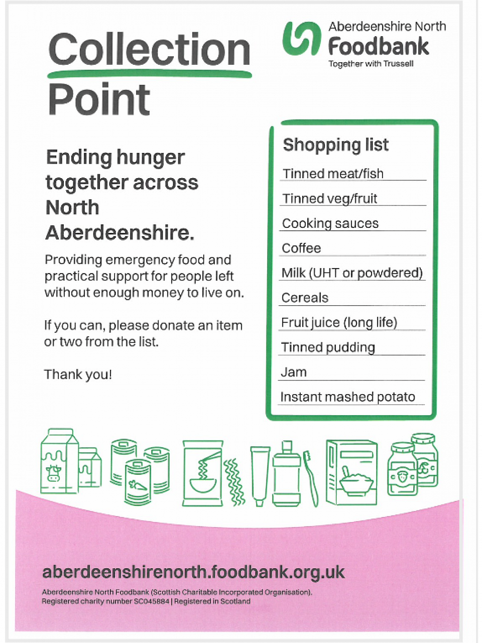 StAndrew's Church Inverurie Food Bank - Call to donation