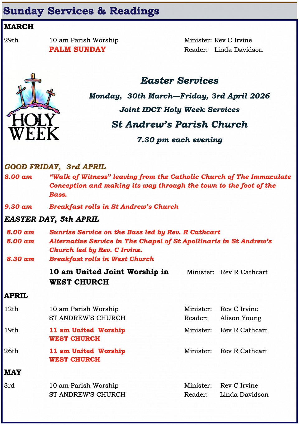 StAndrew's List of Services