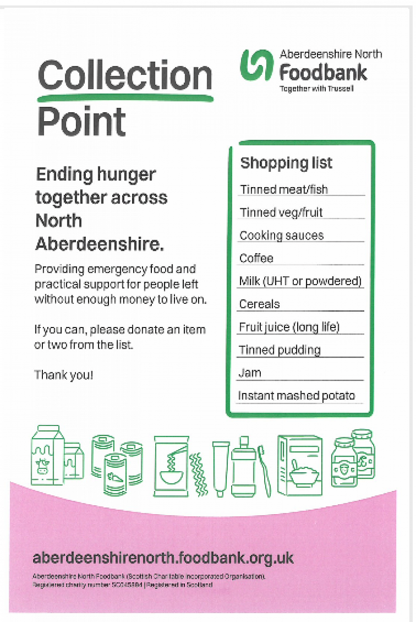 StAndrew's Church Inverurie Food Bank - Call to donation